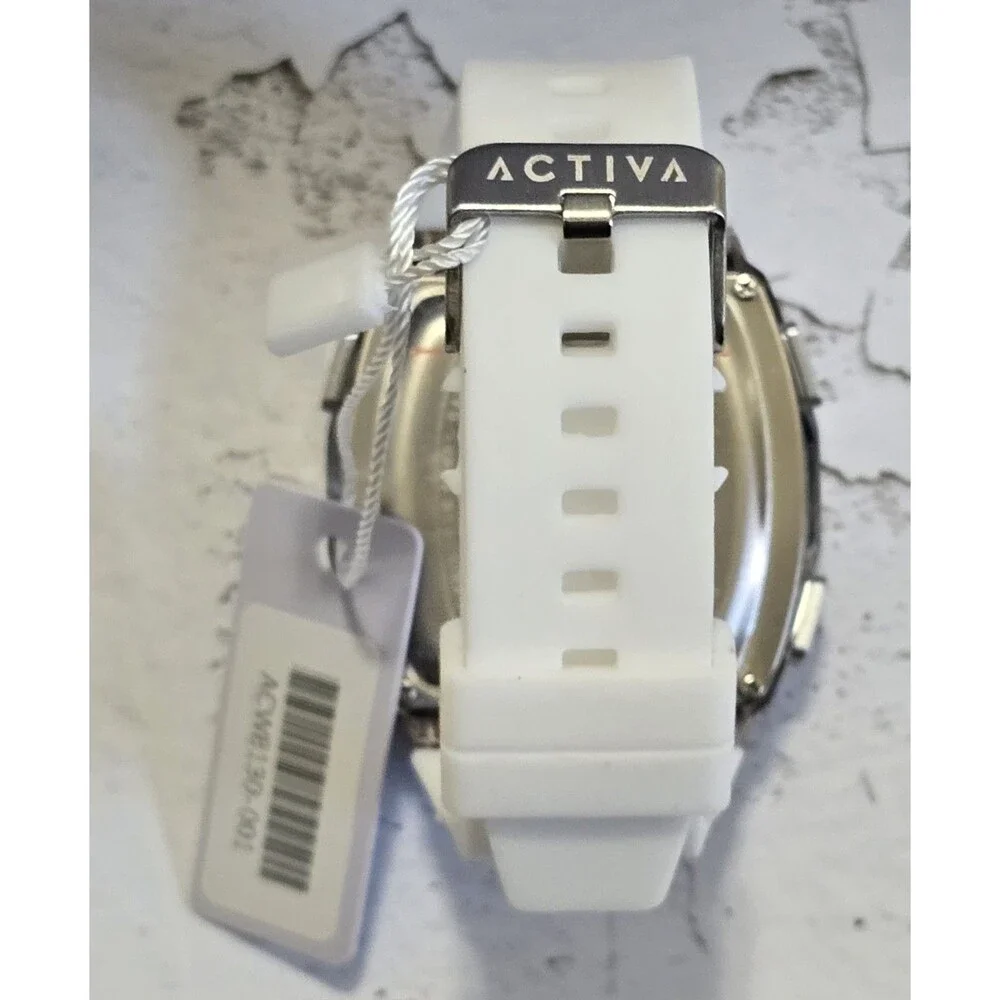 Activa X Invicta Digital Men's Watch 46mm White Silver ACW8130-001 Brand New